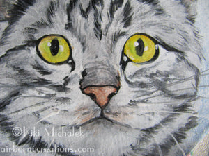 Grey Cats Stare Note Card