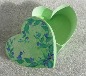 Heart shaped trinket box - Hand Painted