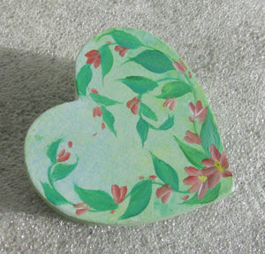 Heart shaped trinket box - Hand Painted