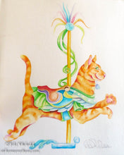 Load image into Gallery viewer, Playful Cat Carousel Note Card
