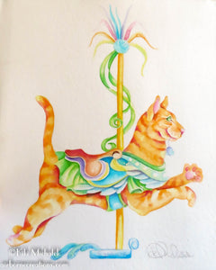 Playful Cat Carousel Note Card