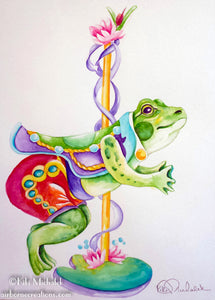 Leaping Frog Carousel Note Card