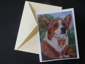 Corgi and Pup Note Card