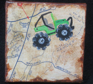 Jeep Off-Roading on map - Mini Canvas