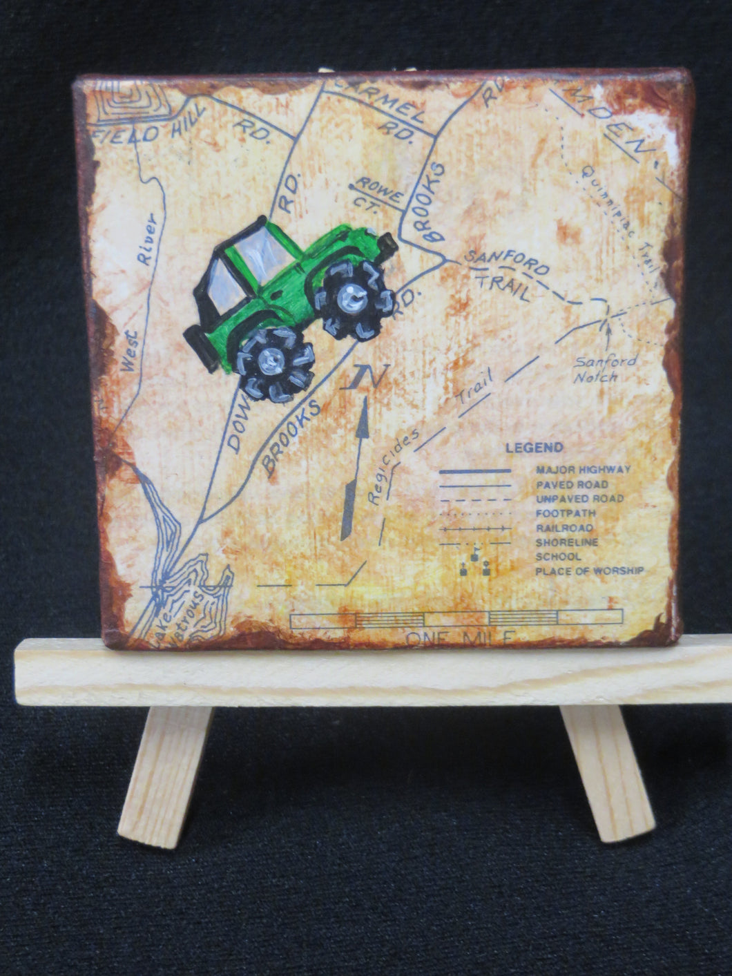 Jeep Off-Roading on map - Mini Canvas