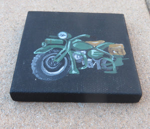 Army Motorcycle - Mini Canvas
