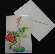 Load image into Gallery viewer, Leaping Frog Carousel Note Card
